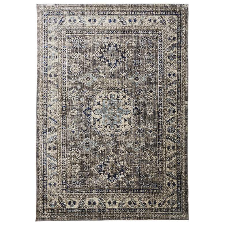 Image 1 Bellini I78I313 5'3"x7'6" Gray and Blue Medallion Area Ru