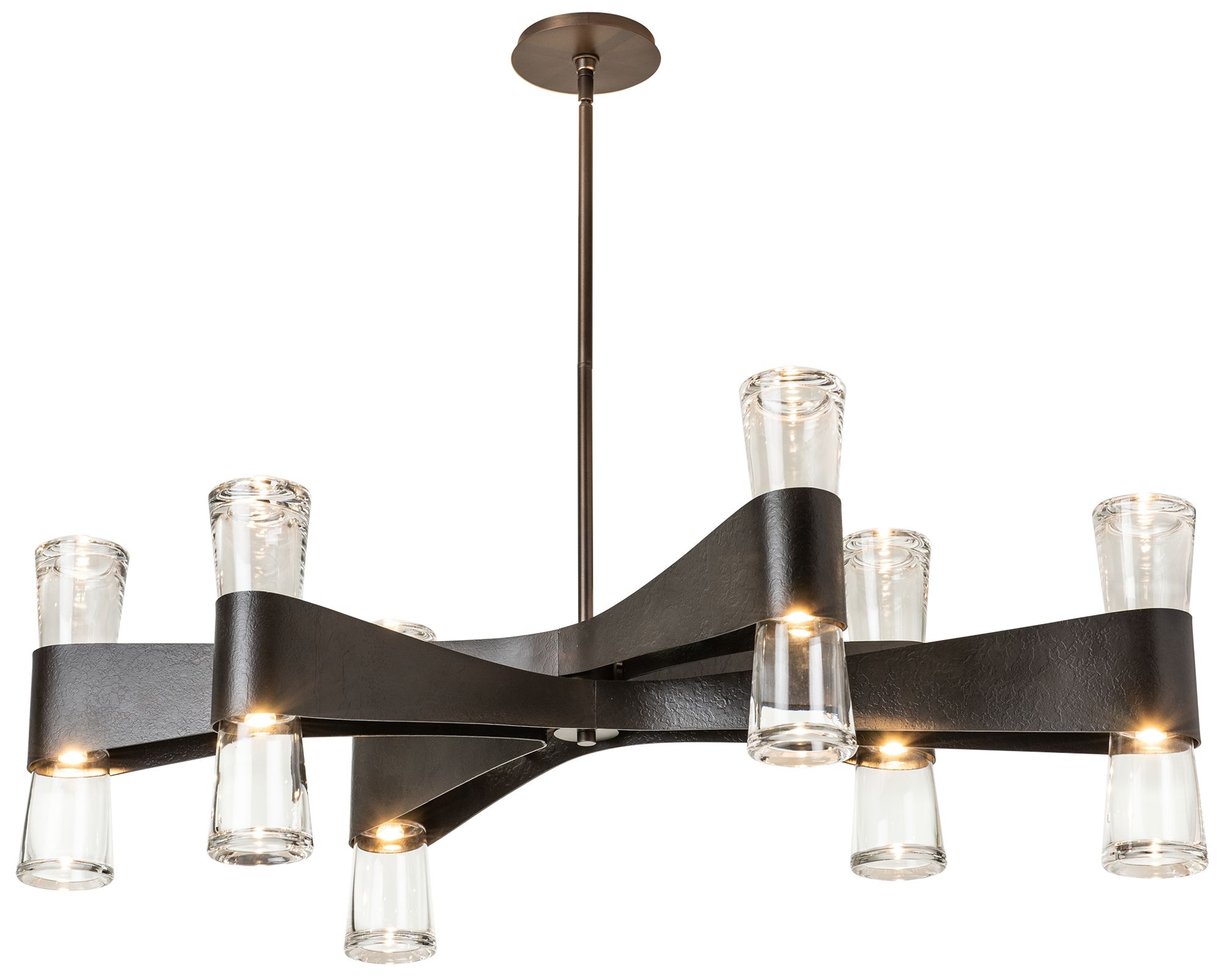 Image 2 Bellis 48"W 6-Arm 12-Light Dark Smoke Oval Chandelier more views
