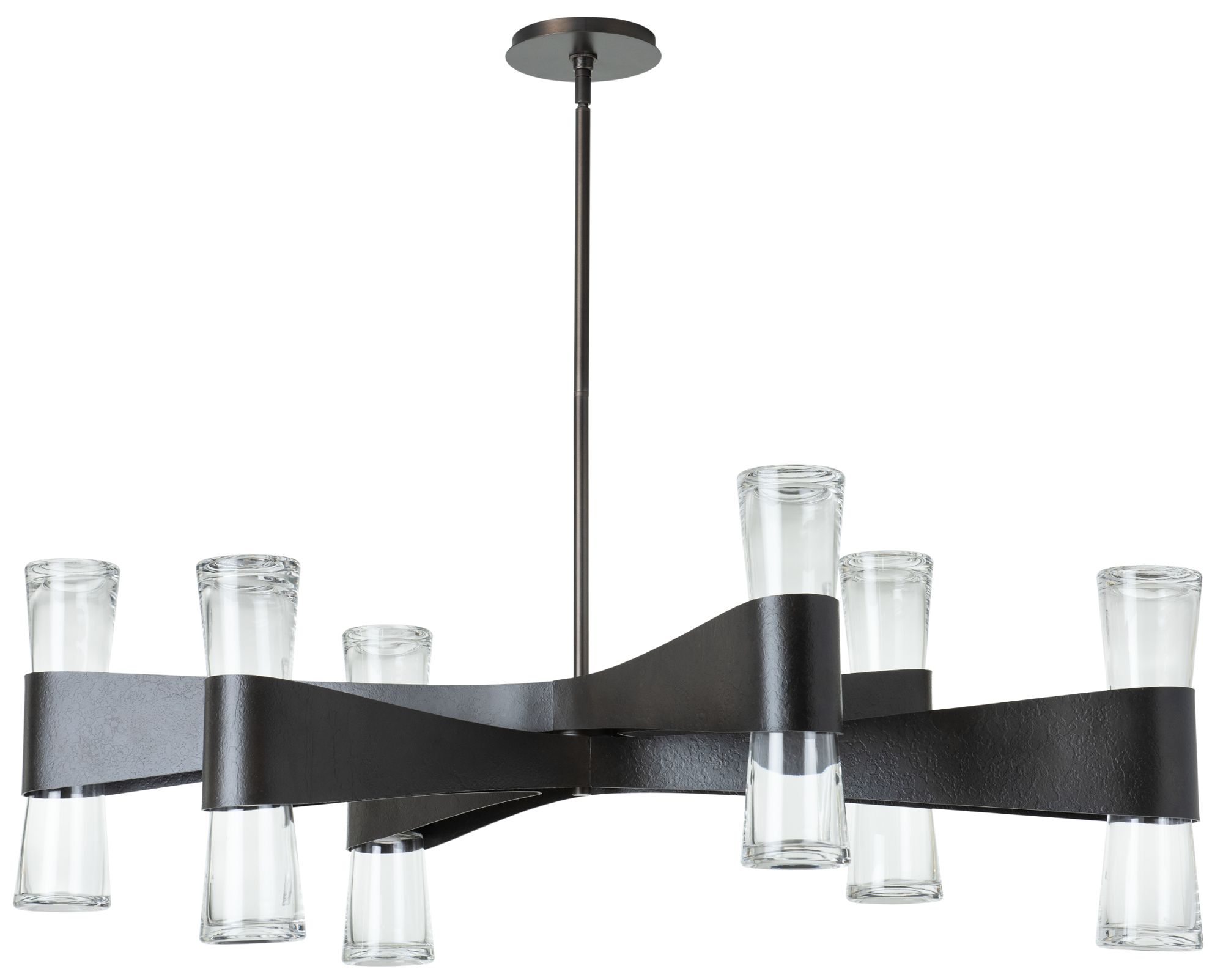 Image 3 Bellis 48"W 6-Arm 12-Light Dark Smoke Oval Chandelier more views