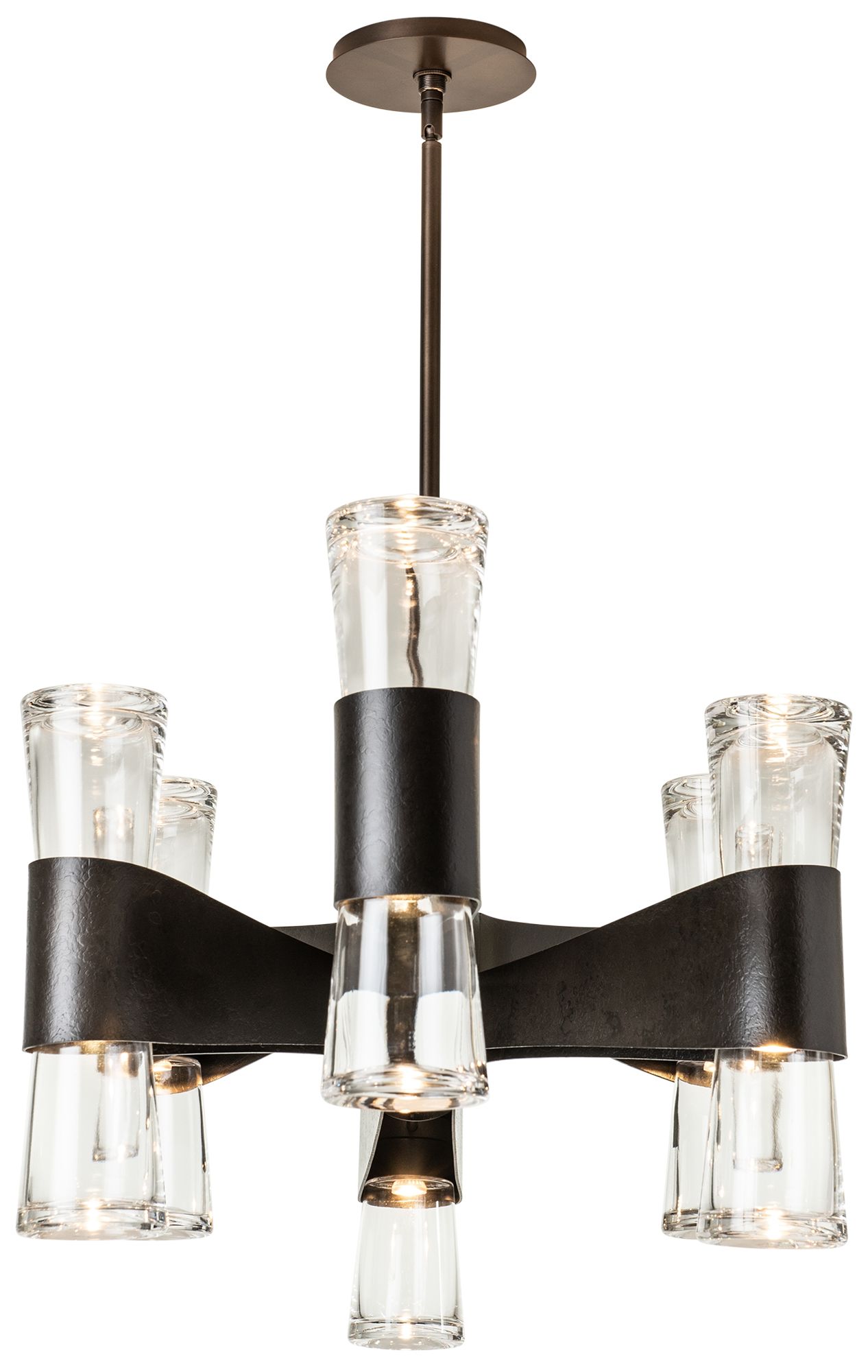 Image 5 Bellis 48"W 6-Arm 12-Light Dark Smoke Oval Chandelier more views