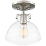 Bellis 9 1/2&quot; Wide Brushed Nickel and Clear Glass Ceiling Light