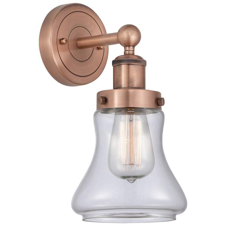 Image 1 Bellmont 10"High Antique Copper Sconce With Clear Shade