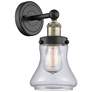 Bellmont 10"High Black Antique Brass Sconce With Clear Shade