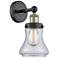 Bellmont 10"High Black Antique Brass Sconce With Clear Shade