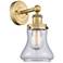 Bellmont 10"High Brushed Brass Sconce With Clear Shade