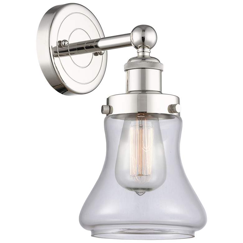 Image 1 Bellmont 10"High Polished Nickel Sconce With Clear Shade