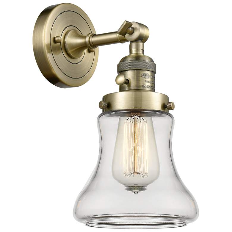 Image 1 Bellmont 11" High Antique Brass Sconce w/ Clear Shade