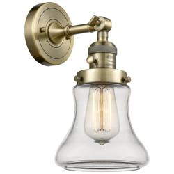 Bellmont 11" High Antique Brass Sconce w/ Clear Shade