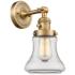 Bellmont 11" High Brushed Brass Sconce w/ Clear Shade