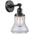 Bellmont 11" High Matte Black Sconce w/ Clear Shade