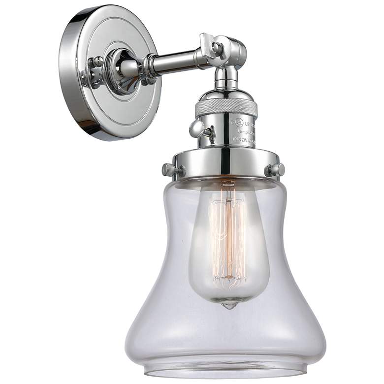 Image 1 Bellmont 11 inch High Polished Chrome Sconce w/ Clear Shade