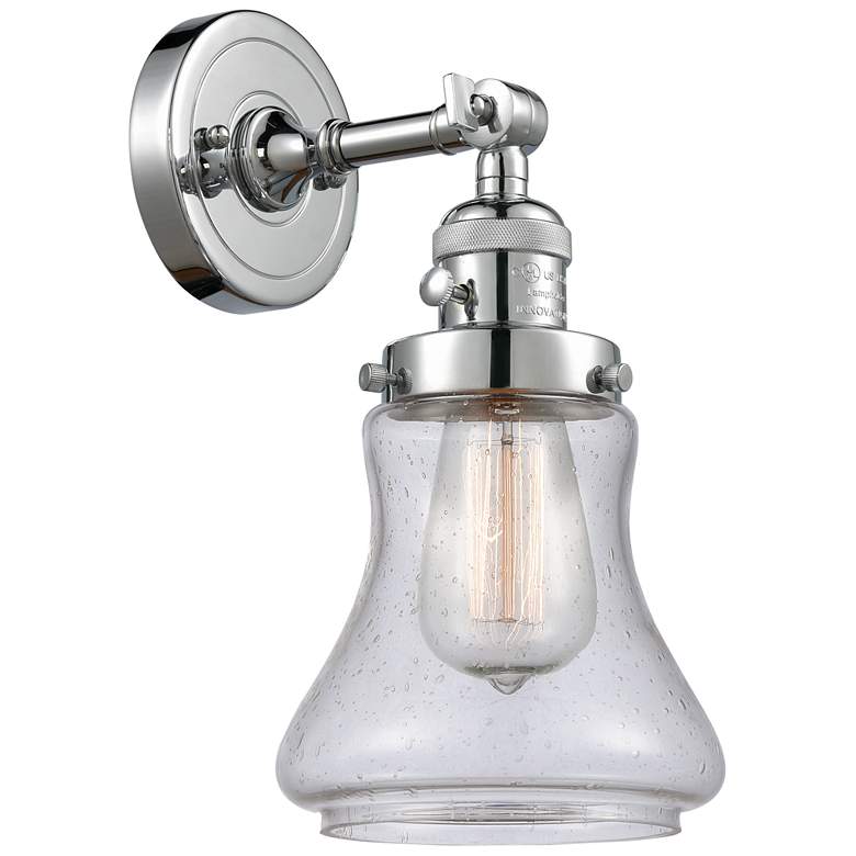 Image 1 Bellmont 11 inch High Polished Chrome Sconce w/ Seedy Shade