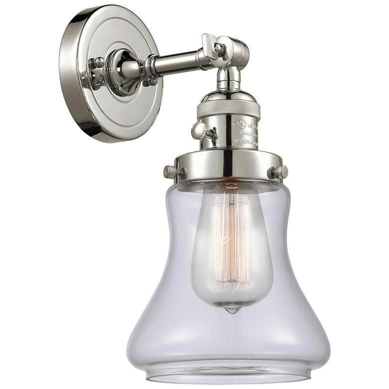 Image 1 Bellmont 11" High Polished Nickel Sconce w/ Clear Shade