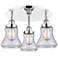 Bellmont 17.75"W 3 Light Polished Chrome Flush Mount With Clear Glass