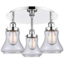Bellmont 17.75"W 3 Light Polished Chrome Flush Mount With Clear Glass