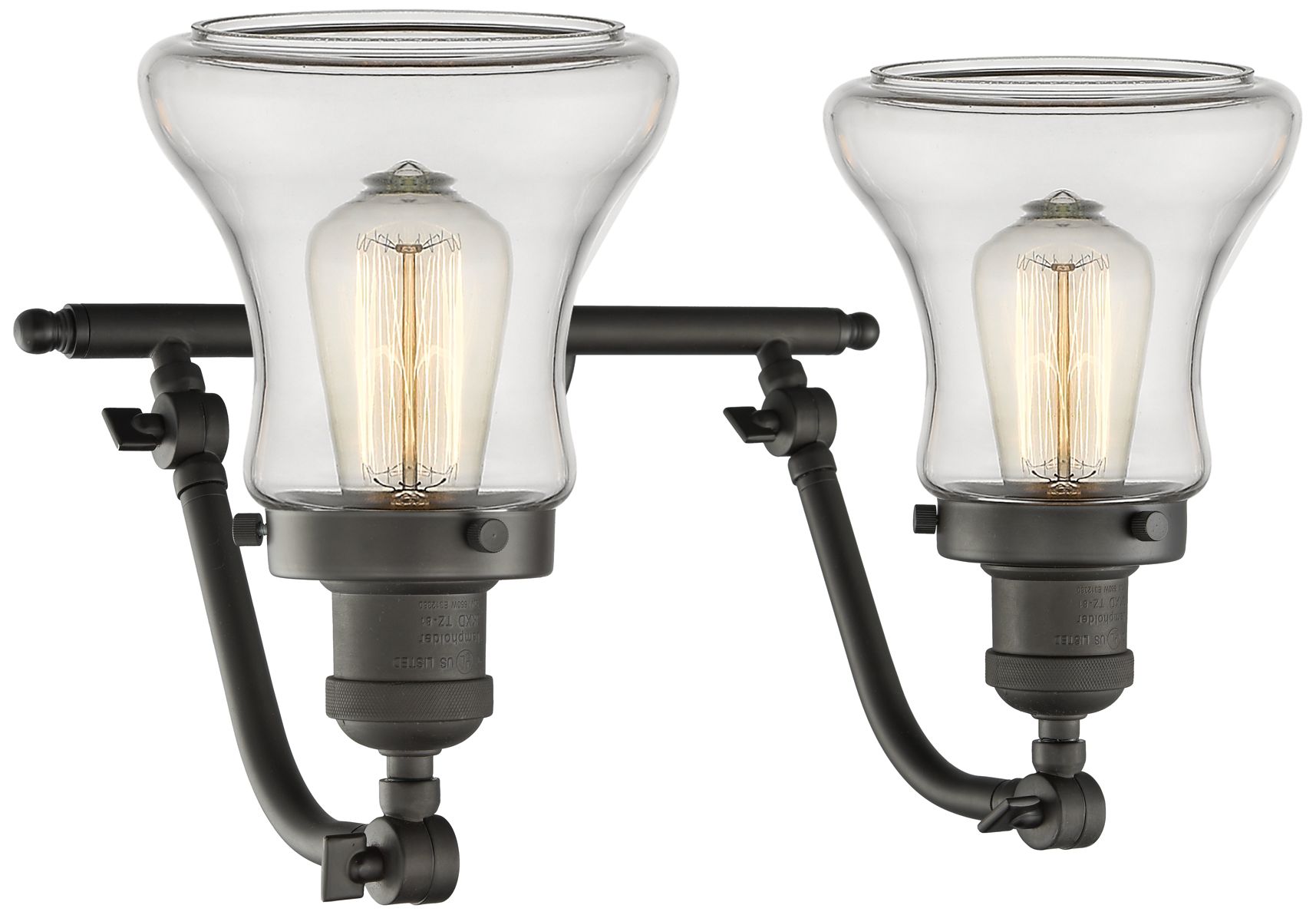 Image 2 Bellmont 18" Wide 2 Light Bronze Bath Vanity Light w/ Clear Shade more views