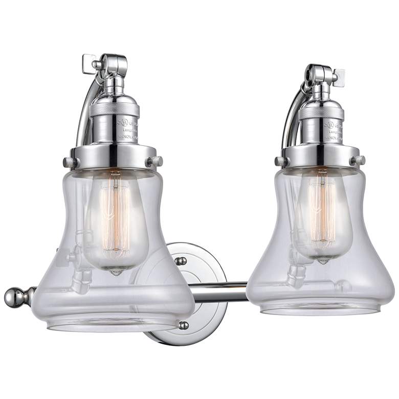 Image 1 Bellmont 18" Wide 2 Light Polished Chrome Bath Vanity Light w/ Clear S