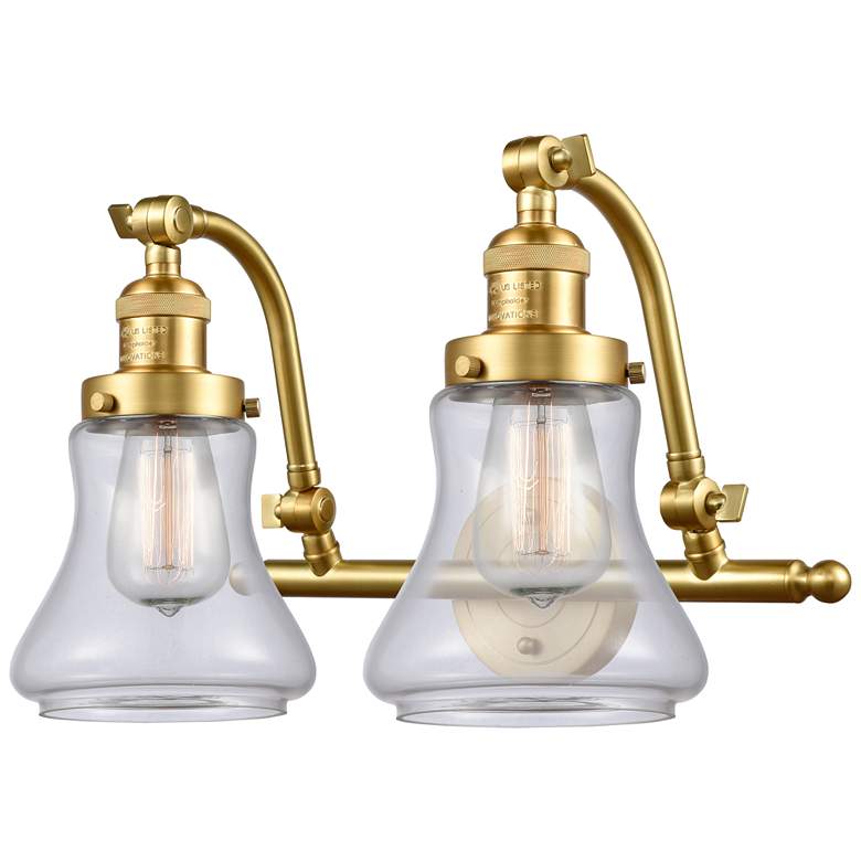 Image 1 Bellmont 18" Wide 2 Light Satin Gold Bath Vanity Light w/ Clear Shade