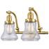 Bellmont 18" Wide 2 Light Satin Gold Bath Vanity Light w/ Clear Shade