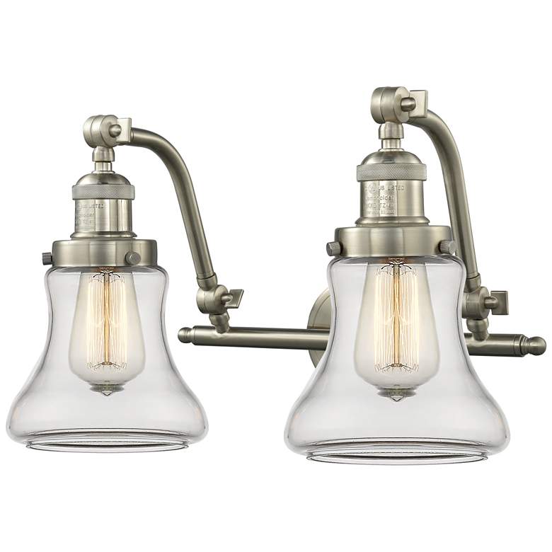 Image 1 Bellmont 18"W 2 Light Brushed Satin Nickel Bath Vanity Light w/ Clear