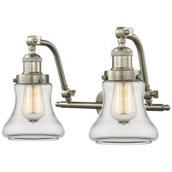 Bellmont 18"W 2 Light Brushed Satin Nickel Bath Vanity Light w/ Clear