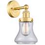 Bellmont 2.25" High Satin Gold Sconce With Clear Shade