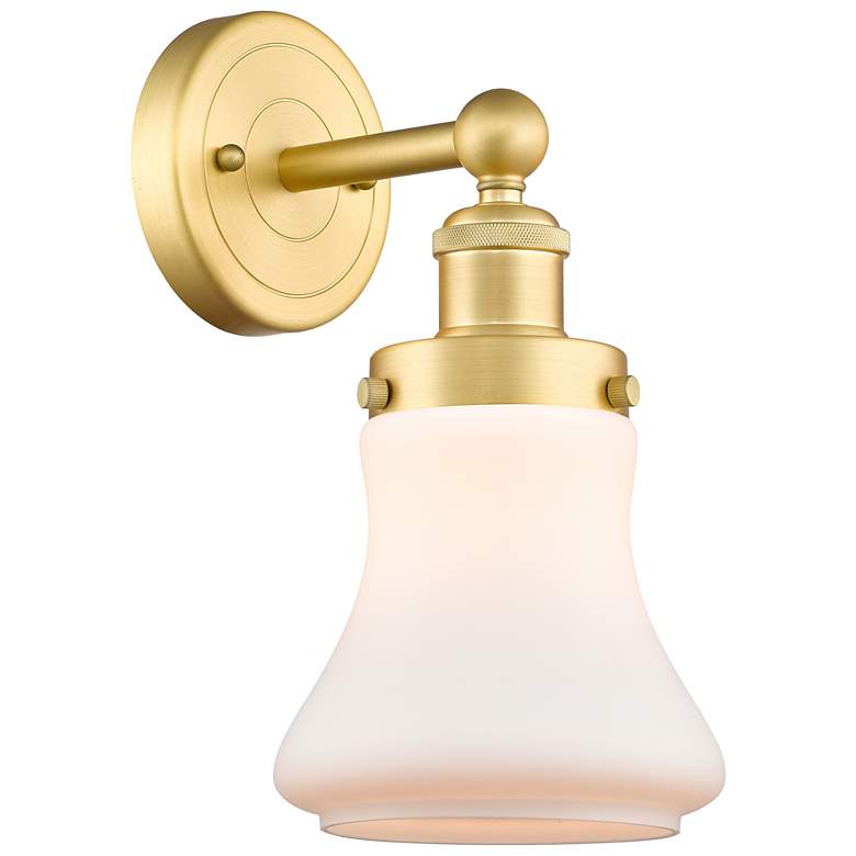 Image 1 Bellmont 2.25 inch High Satin Gold Sconce With Matte White Shade