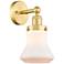 Bellmont 2.25" High Satin Gold Sconce With Matte White Shade