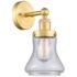 Bellmont 2.25" High Satin Gold Sconce With Seedy Shade