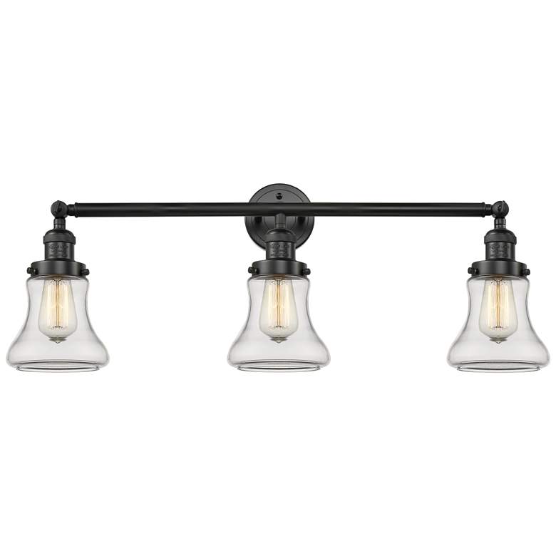 Image 1 Bellmont 3 Light 30" LED Bath Light - Matte Black - Clear Shade