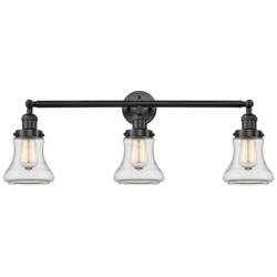 Bellmont 3 Light 30" LED Bath Light - Matte Black - Clear Shade