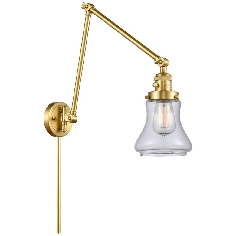 Image 1 Bellmont 30" High Satin Gold Double Extension Swing Arm w/ Clear Shade