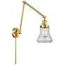 Bellmont 30" High Satin Gold Double Extension Swing Arm w/ Clear Shade