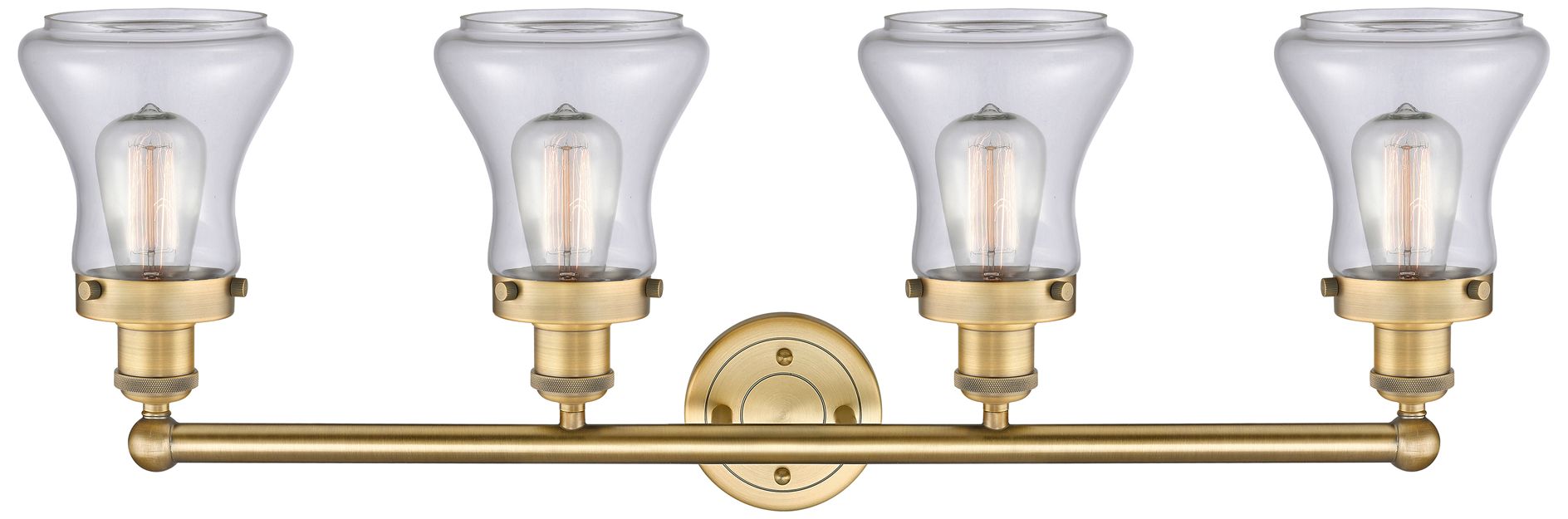 Image 2 Bellmont 33.5" Wide 4 Light Brushed Brass Bath Vanity Light w/ Clear S more views