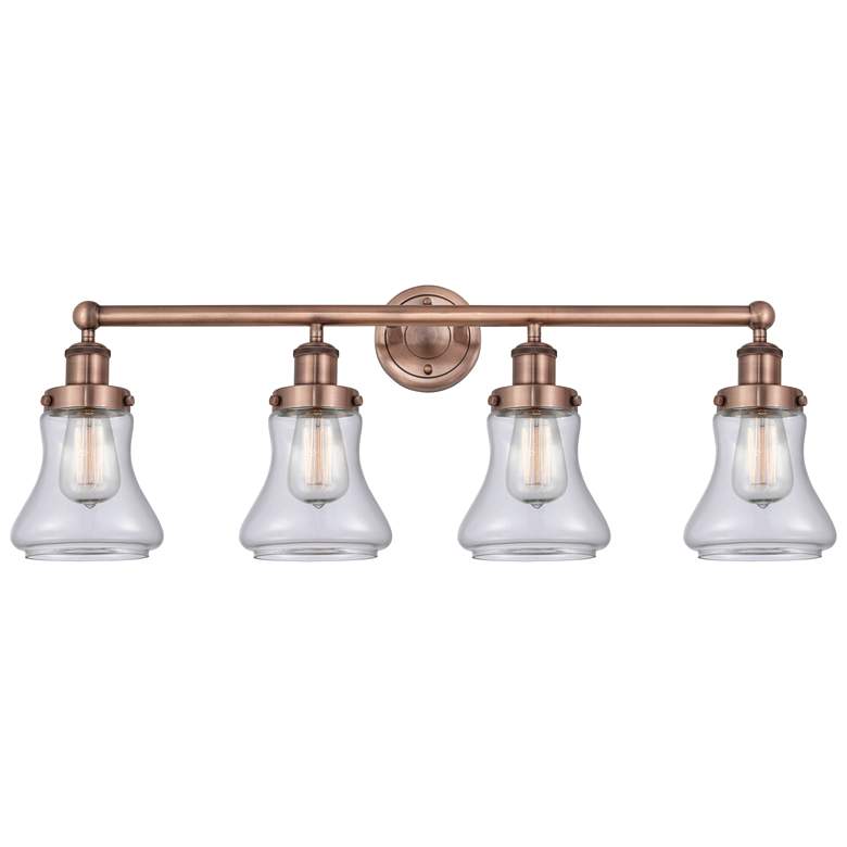 Image 1 Bellmont 33.5"W 4 Light Antique Copper Bath Vanity Light With Clear Sh