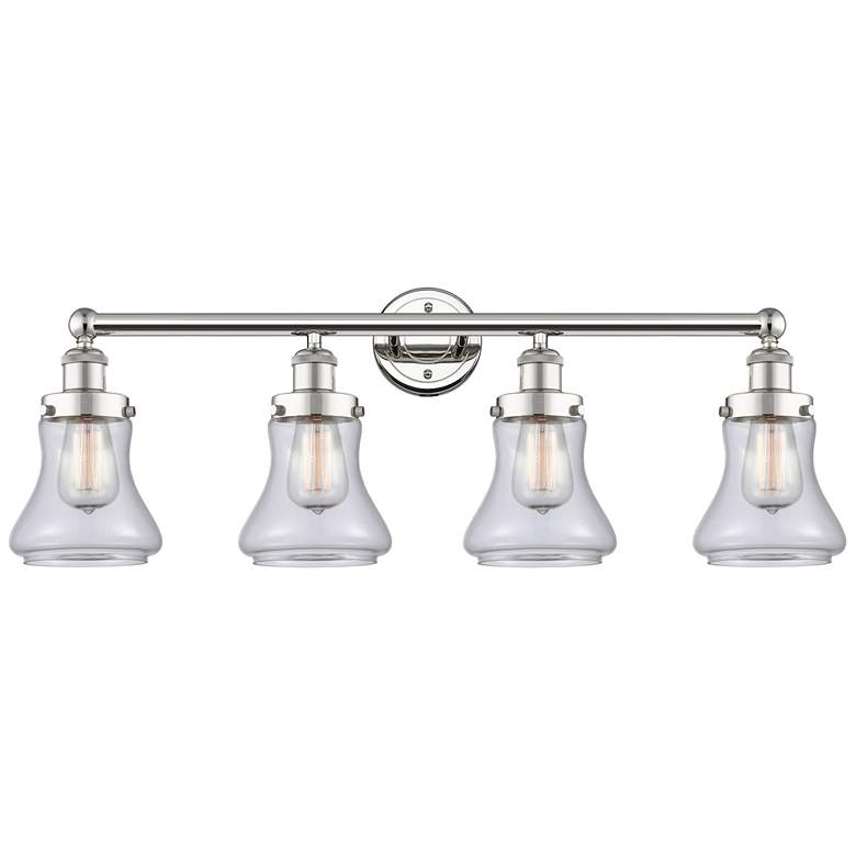 Image 1 Bellmont 33.5"W 4 Light Polished Nickel Bath Vanity Light With Clear S