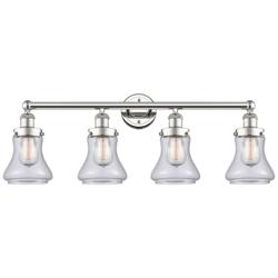 Bellmont 33.5"W 4 Light Polished Nickel Bath Vanity Light With Clear S