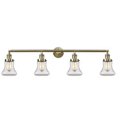 Bellmont 42.25" Wide 4 Light Antique Brass Bath Vanity Light w/ Clear