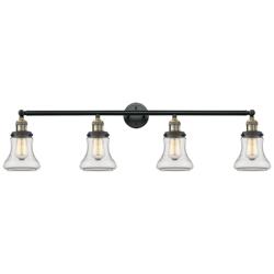 Bellmont 42.25" Wide 4 Light Black Brass Bath Vanity Light w/ Clear Sh