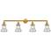 Bellmont 42.25" Wide 4 Light Satin Gold Bath Vanity Light w/ Clear Sha