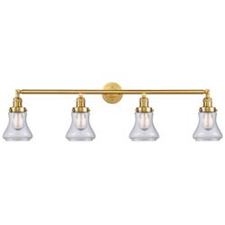 Bellmont 42.25" Wide 4 Light Satin Gold Bath Vanity Light w/ Clear Sha