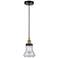 Bellmont 6.13" Wide Black Brass Corded Mini Pendant w/ Clear Shade