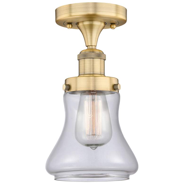 Image 1 Bellmont 6.5" Wide Brushed Brass Semi.Flush Mount With Clear Glass Sha