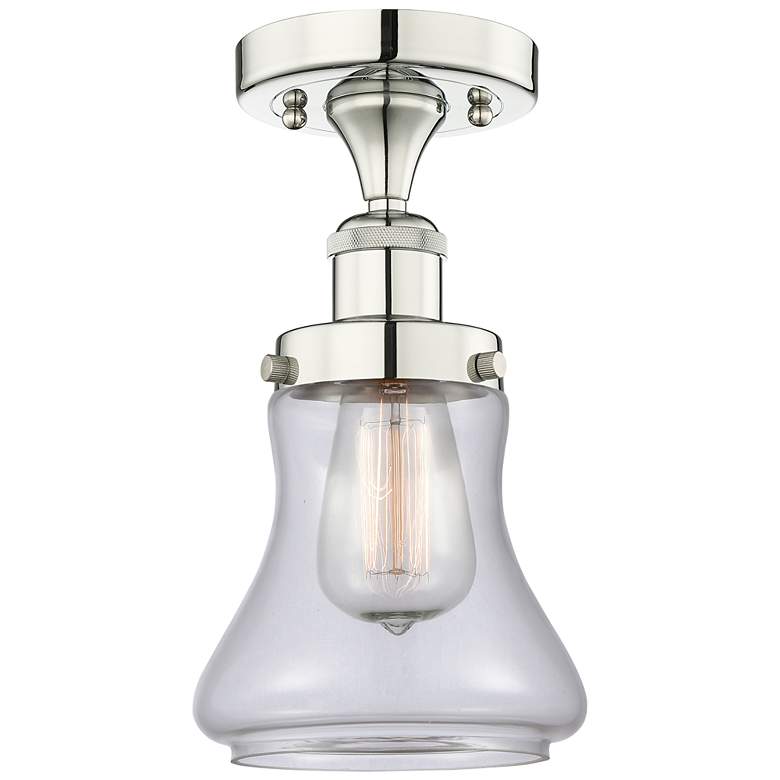 Image 1 Bellmont 6.5" Wide Polished Nickel Semi.Flush Mount With Clear Glass S