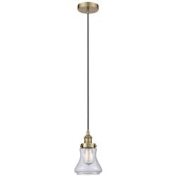 Bellmont 6" Antique Brass Mini Pendant w/ Clear Shade