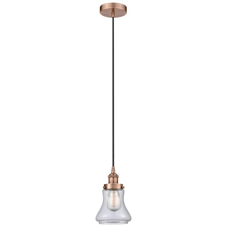 Image 1 Bellmont 6" Antique Copper Mini Pendant w/ Clear Shade