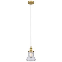 Bellmont 6" Brushed Brass Mini Pendant w/ Clear Shade