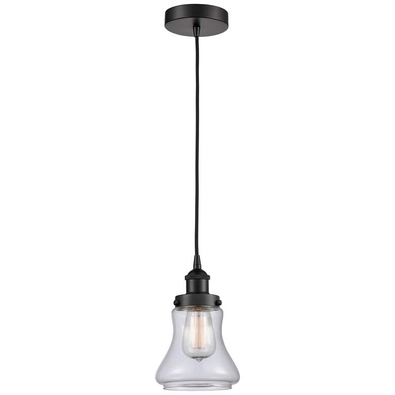Image 1 Bellmont 6" Matte Black Mini Pendant w/ Clear Shade