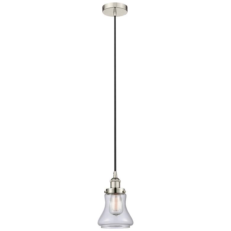 Image 1 Bellmont 6" Polished Nickel Mini Pendant w/ Clear Shade