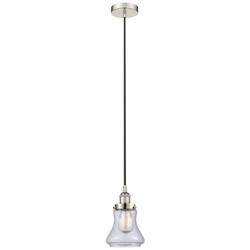 Bellmont 6" Polished Nickel Mini Pendant w/ Clear Shade